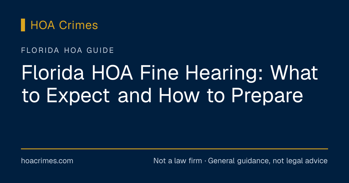 Florida HOA Fine Hearing: What to Expect and How to Prepare