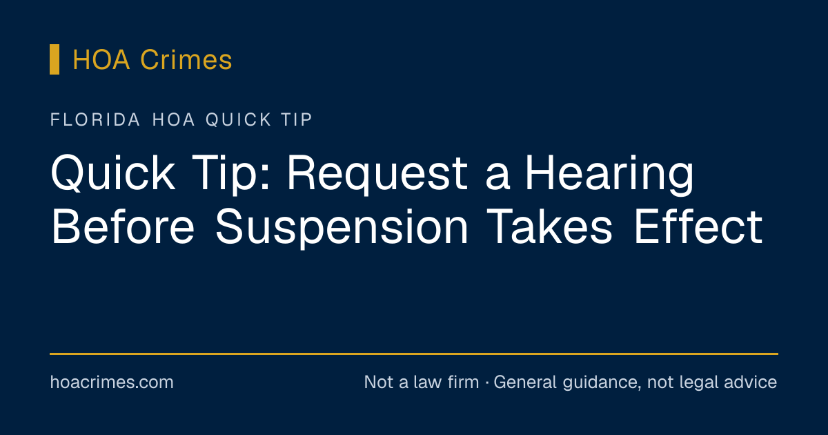 Quick Tip: Hearing Rights Before a Suspension
